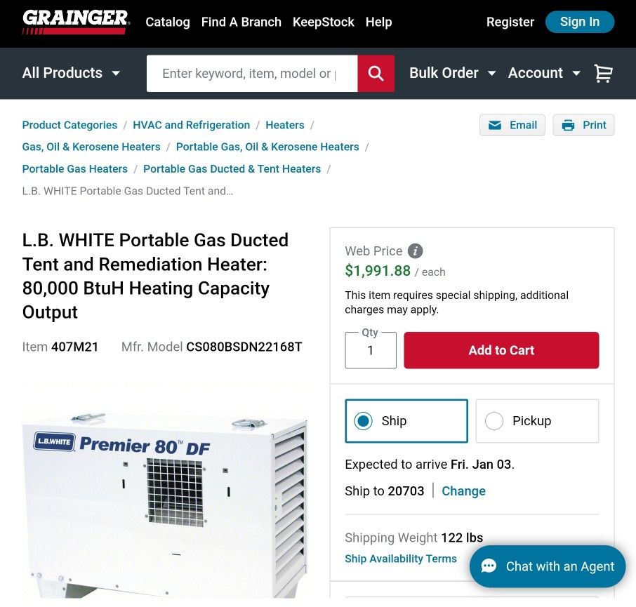 PORTABLE GAS HEATER