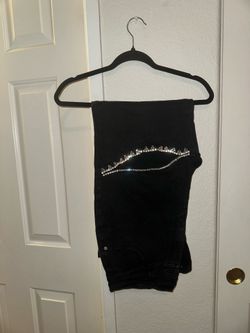 (L) Crystal-Slit Jeans