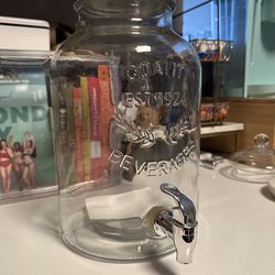 NEW 2 GAL Glass Dispenser