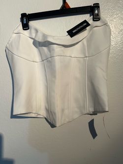 PrettyLittleThing White Corset Top