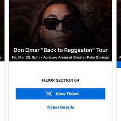 Don Omar Floor Seat Tickets for Palm Springs