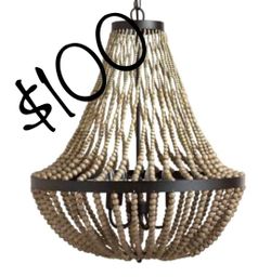 Large wood bead chandelier
