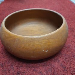 Antique Solid Teak Turned Wood Bowl