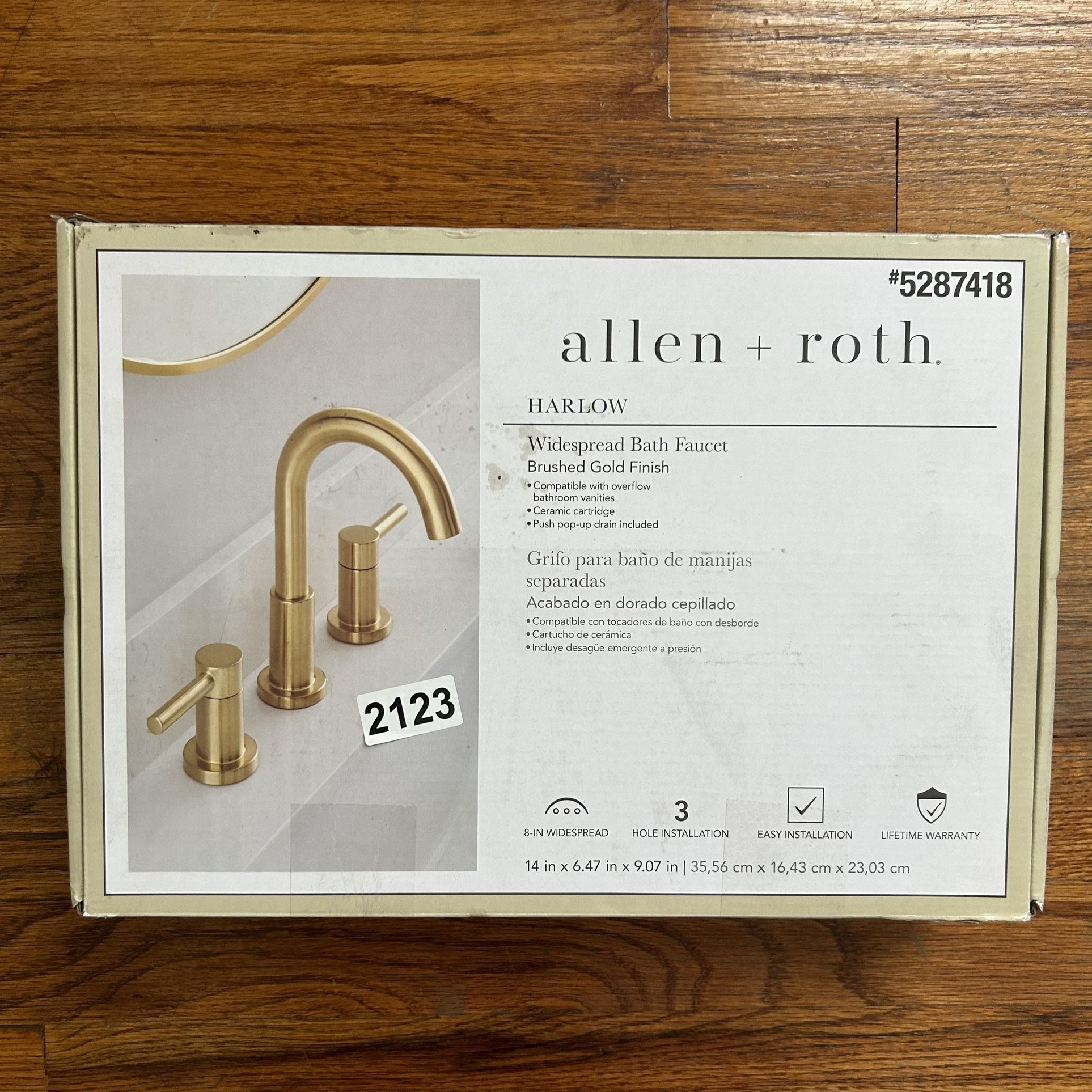New Allen + Roth Harlow Brushed Gold Bathroom Sink Faucet