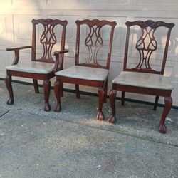 3 Chippendale chairs