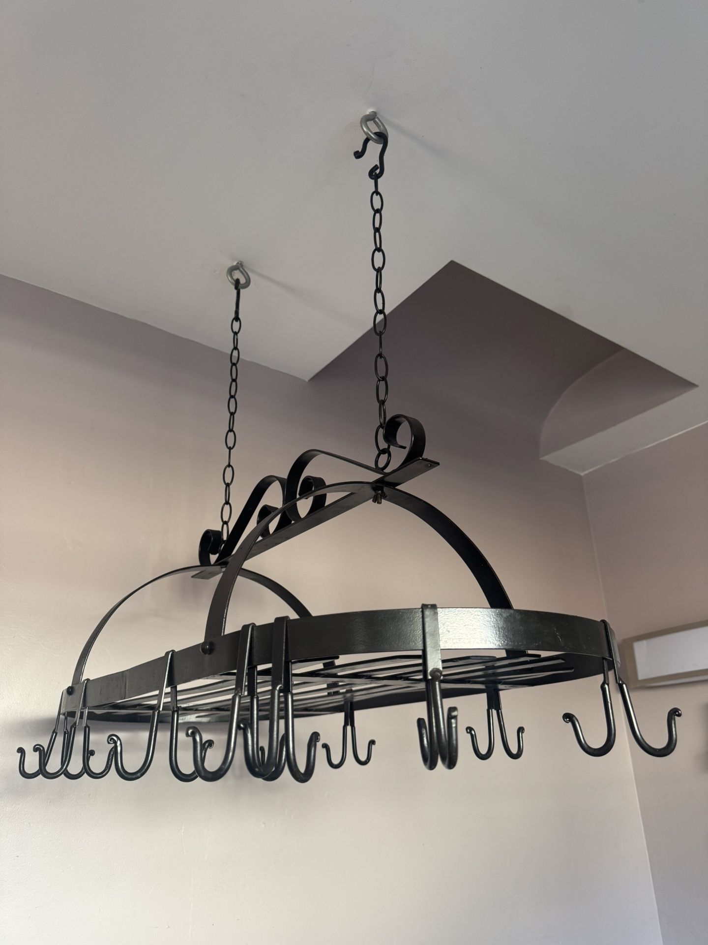 Ceiling Mounted Hanging Pots and Pans Rack