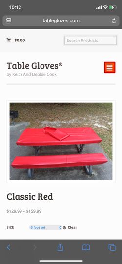 Table Gloves made In USA Table Cover For Camping 