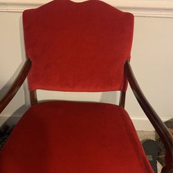 Red Velvet Side Chair