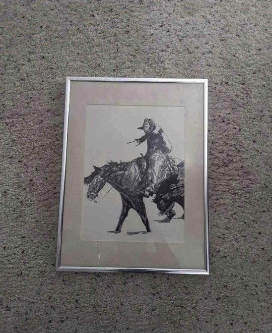 Framed Cowboy Art Print
