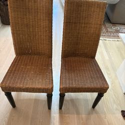 2 Wicker Dining/Desk Chairs
