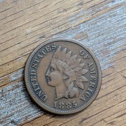 1885 Indian Head Penny Rare Date Vf+