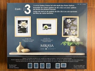 Mikasa 11x14 Brushed Gold Gallery Frame Set of 3