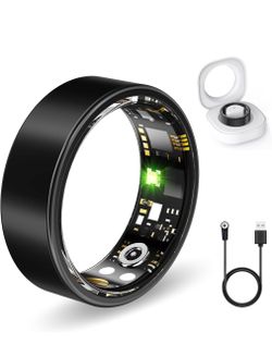 Smart Health Tracking Ring with Charging Case