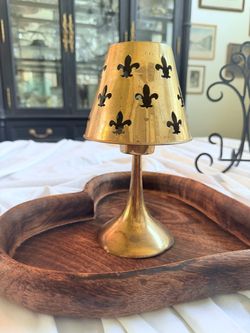 Brass Fleur-de-Lis Candle Shade Holder