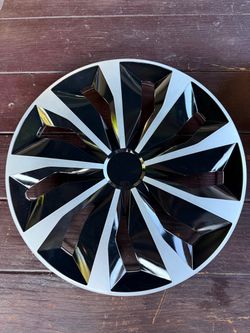 17.5 Inch Universal Wheel Cover Hubcap Black Silver