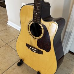 Ibanez PF Series PF5CE Dreadnought Cutaway High Gloss Natural Wood Acoustic-Electric Guitar