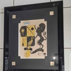 Erte " Leo " From the Zodiac Suite Custom Gallery Framed Print 28"x33"