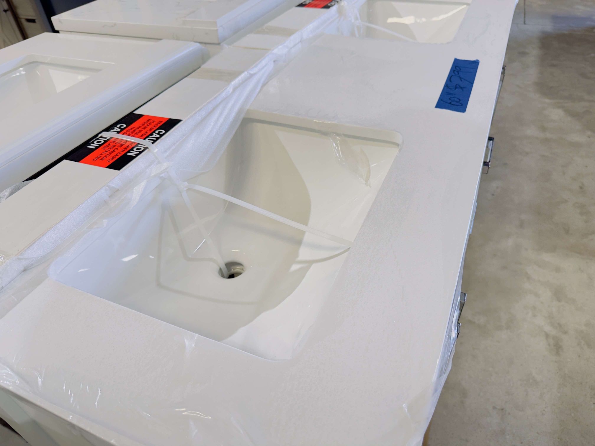 Brand New Bathroom Vanity 60” in White, double sink soft close solid wood with marble top in white $799