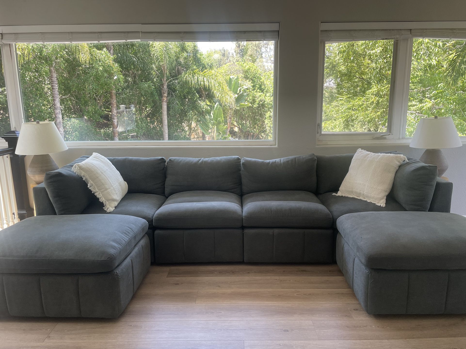 Couch with 2 Ottomans