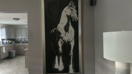 Modern Horse Painting - Black & White