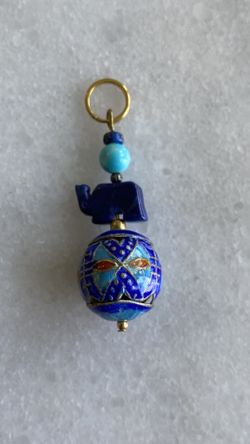 Cloisonné, Turquoise and Lapis Lazuli Pendant