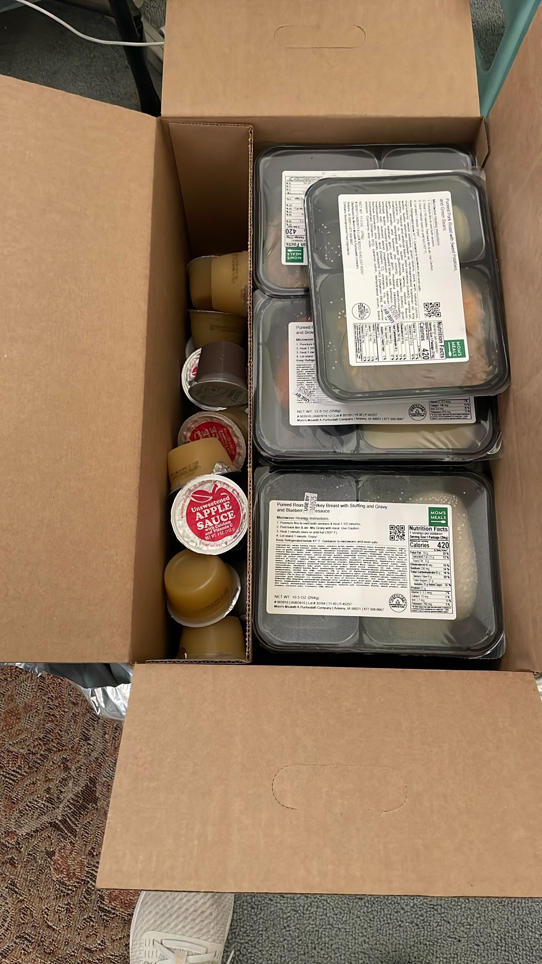 Received A Box Of Frozen Puréed Foods With Deserts For My F
