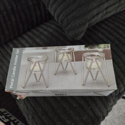 Gold Brushed Votive Candle Holders X'3 NEW