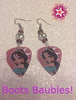 Jasmine guitar pick earrings