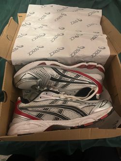 ASICS gel keyano 14 red and white