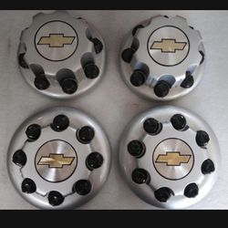 CHEVROLET 8 LUG CENTER CAPS DUAL WHEEL Dually Silverado or Express van. THESE FIT OLDER BOLT PATTERN. 8 ON 6.5
