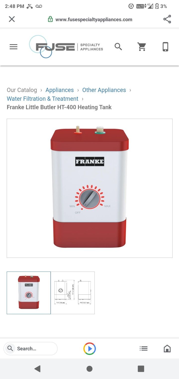 FRANKE INSTANT WATER HEATER