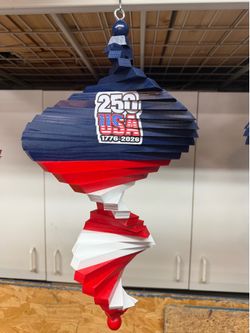 American Flag Wood Wind Spinner