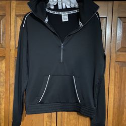 Victoria’s secret’s pink brand black fleece lined half zip