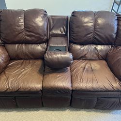 Brown Leather Loveseat Recliner
