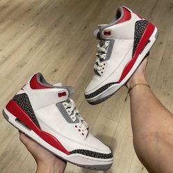 Jordan 3 Fire Red (Preowned)  - Size 9