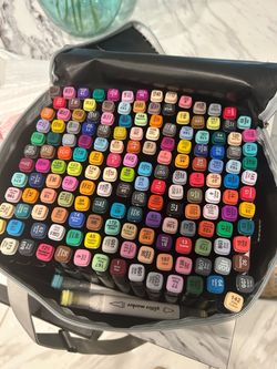 168-Color Dual Tip Art Marker Set + Carrying Case