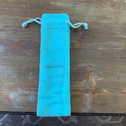 Tiffany & CO Large Draw String Pouch Authentic Tiffany And Company For All Silver Jewelries 2 Pockets Inside Never Used 7” 