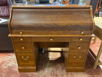 Classic Roll Top Desk w/ Faux Drawers