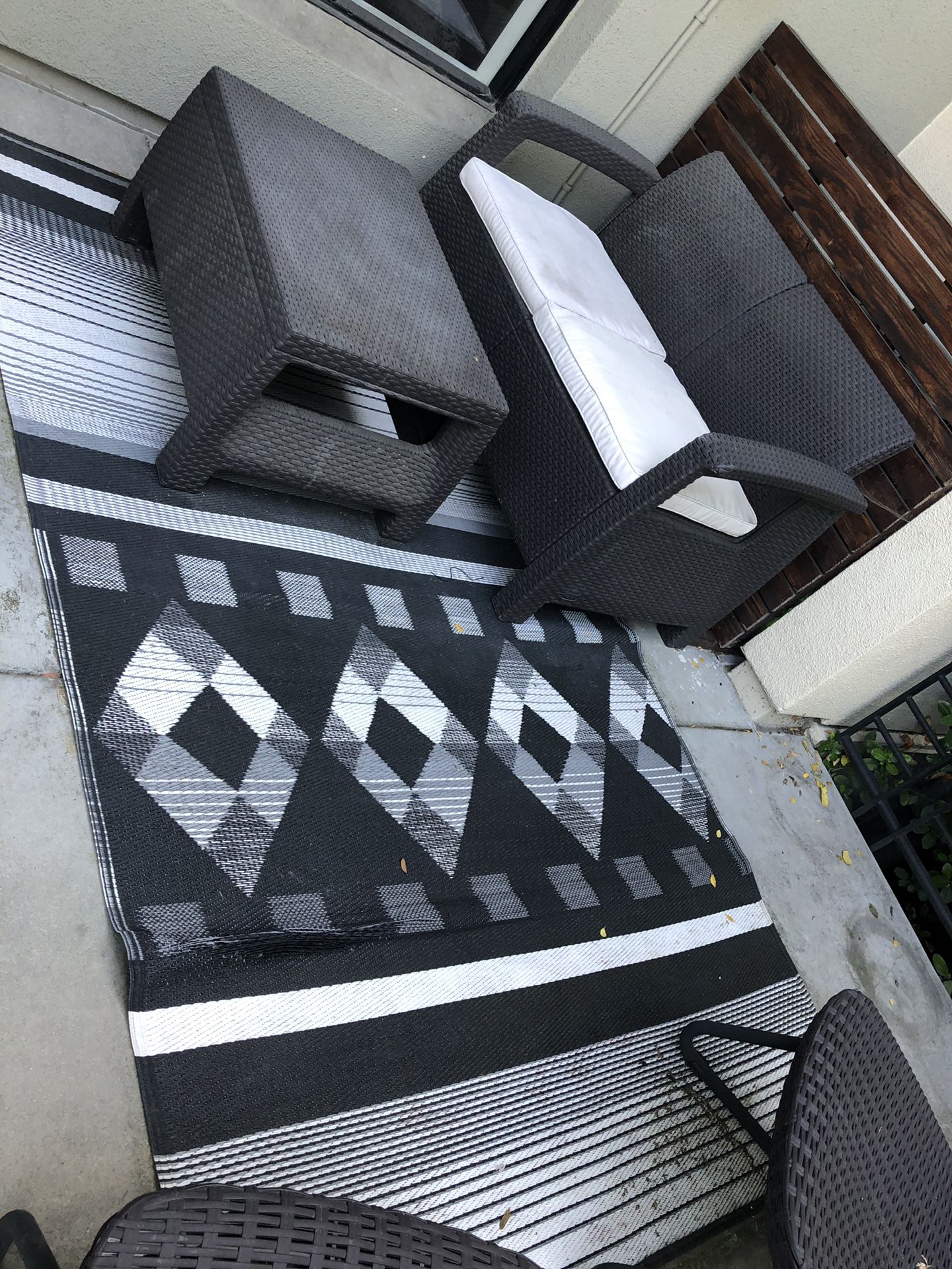 Outdoor Black/white scale Rug