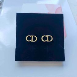 Gold Letter Stud Earrings - Brass 24K GP - Women's Daily Wear Holiday/Bday Gift