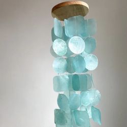 Wind Chimes for Outside - Capiz Shell - Turquoise