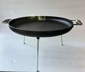 20-Inch Cast Iron Griddle Pan – Pre-Seasoned with 100% Vegetable Oil, Featuring Two Loop Handles, Ideal for Cooking, Baking, Grilling, and Frying – La