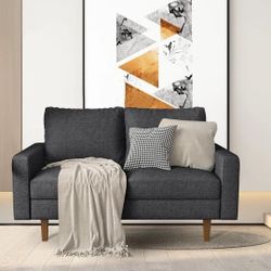 Dark Grey Loveseat Couch Sofa 
