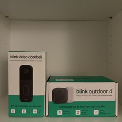 BLINK VIDEO DOORBELL & BLINK OUTDOOR 4 BUNDLE
