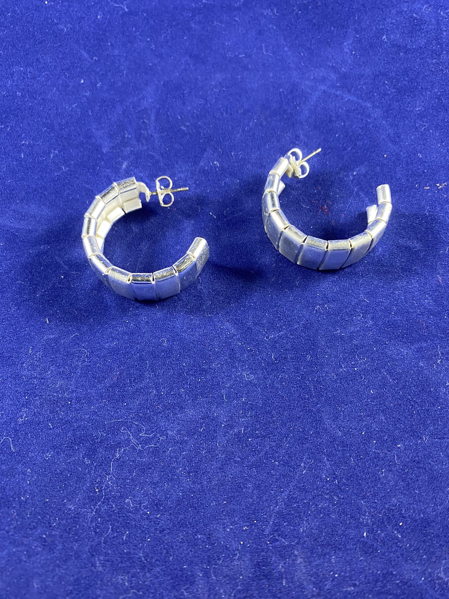 Large Silver Hoop Earrings 1980