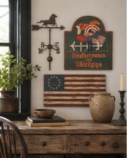 Vintage Wooden Advertising Business Sign Wall Plaque Primitive Weathervanes & Whirligigs