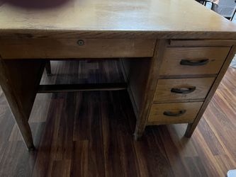 Oak Desk 42” X 32” X 29”
