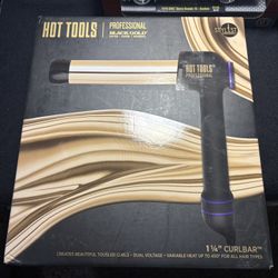 Hot Tools Curlbar 1 1/4” Curling Iron  24K Gold Barrel Ergonomic Design