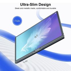 
New Portable Monitor, 15.6inch 1080P Portable Gaming Monitor FHD Travel Monitor for Laptop IPS 178° Screen Eye Care Display with HDMI USB Type-