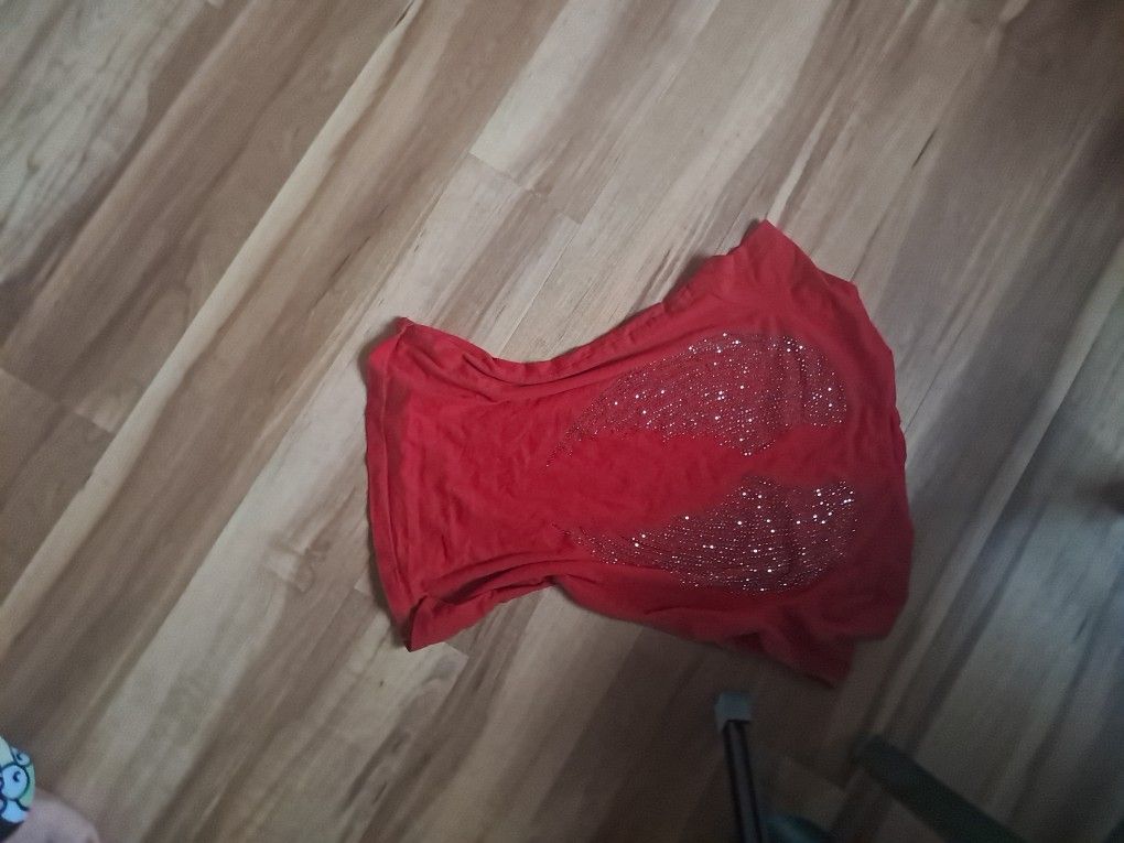 Y2k 2000's Small Red Angel Wings Shirt